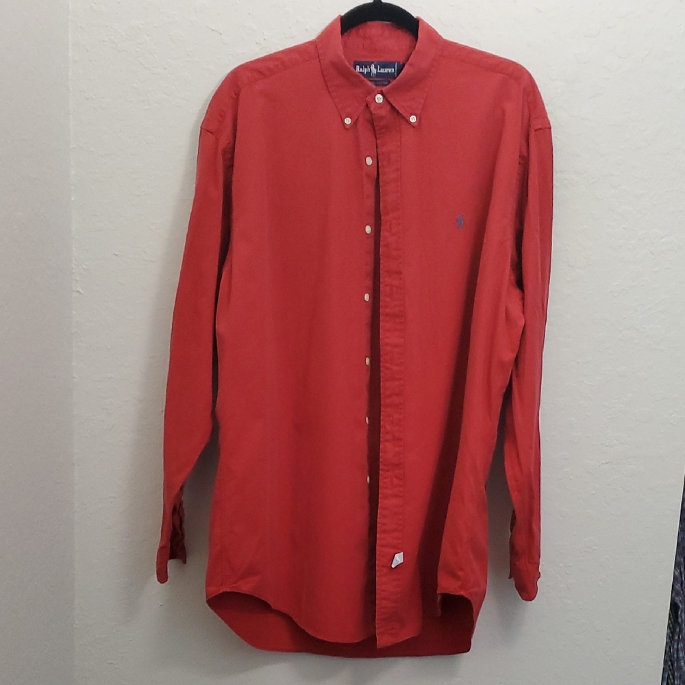 Polo by Ralph Lauren Men's Classic Red Shirt 100% Cotton, Size L Large